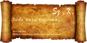 Székely Katinka névjegykártya